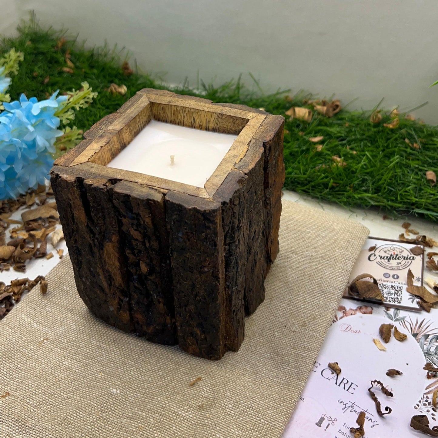 Antique Wooden Handcrafted Buckle Scented Candle