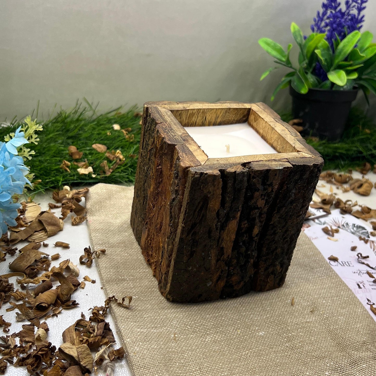 Antique Wooden Handcrafted Buckle Scented Candle