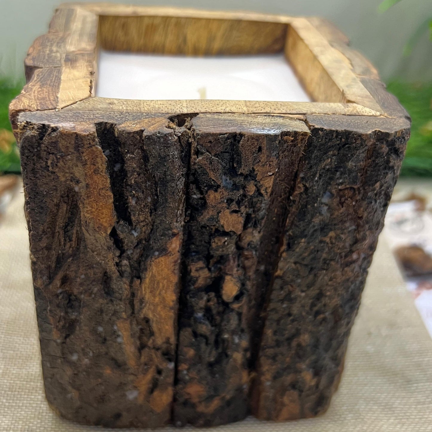 Antique Wooden Handcrafted Buckle Scented Candle