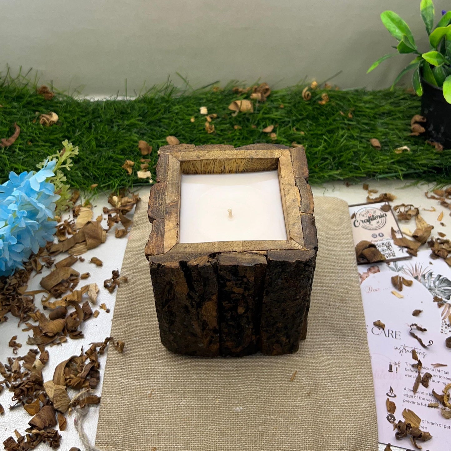 Antique Wooden Handcrafted Buckle Scented Candle