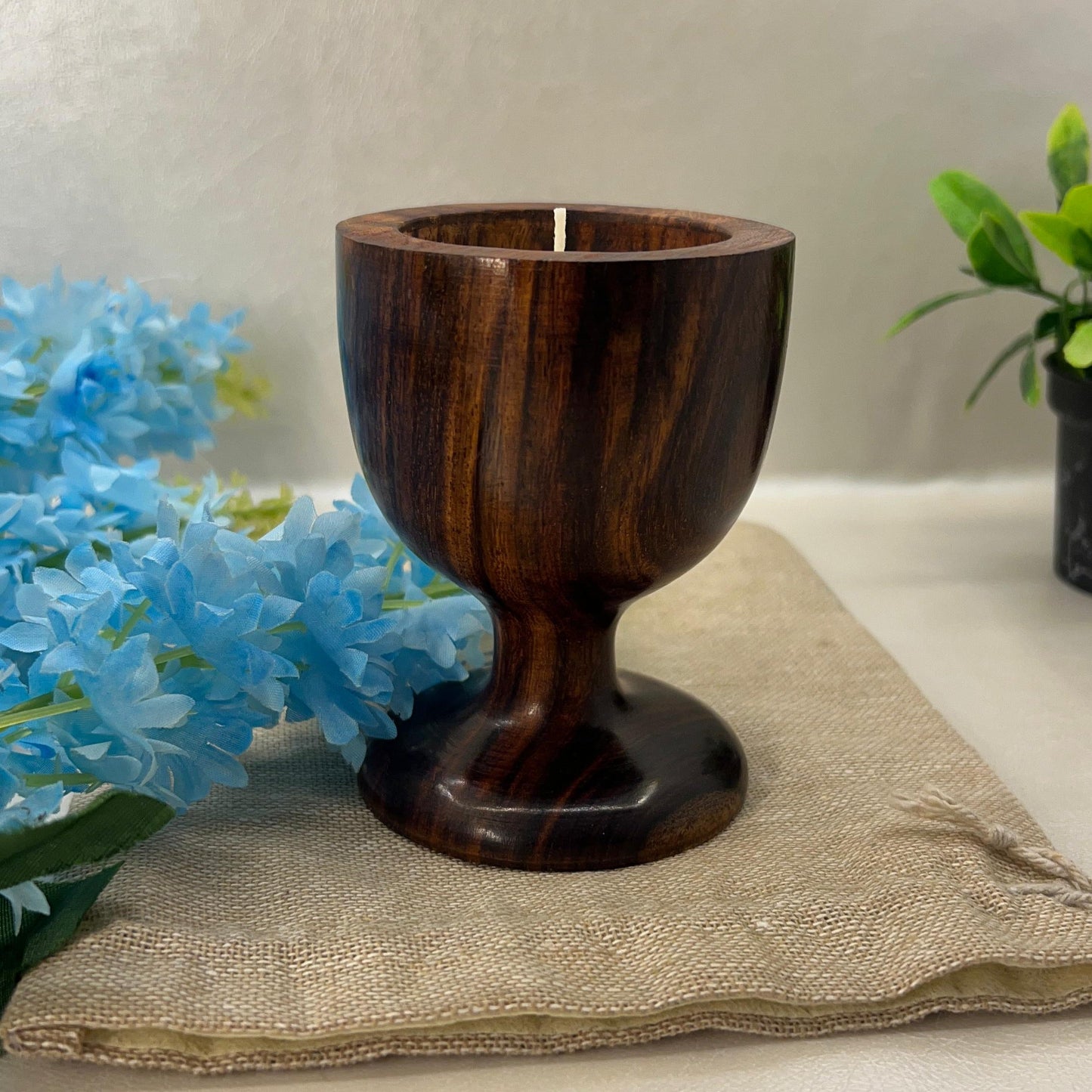 Antique Wooden Premium Aromatherapy Candles in Wine Glass Shaped