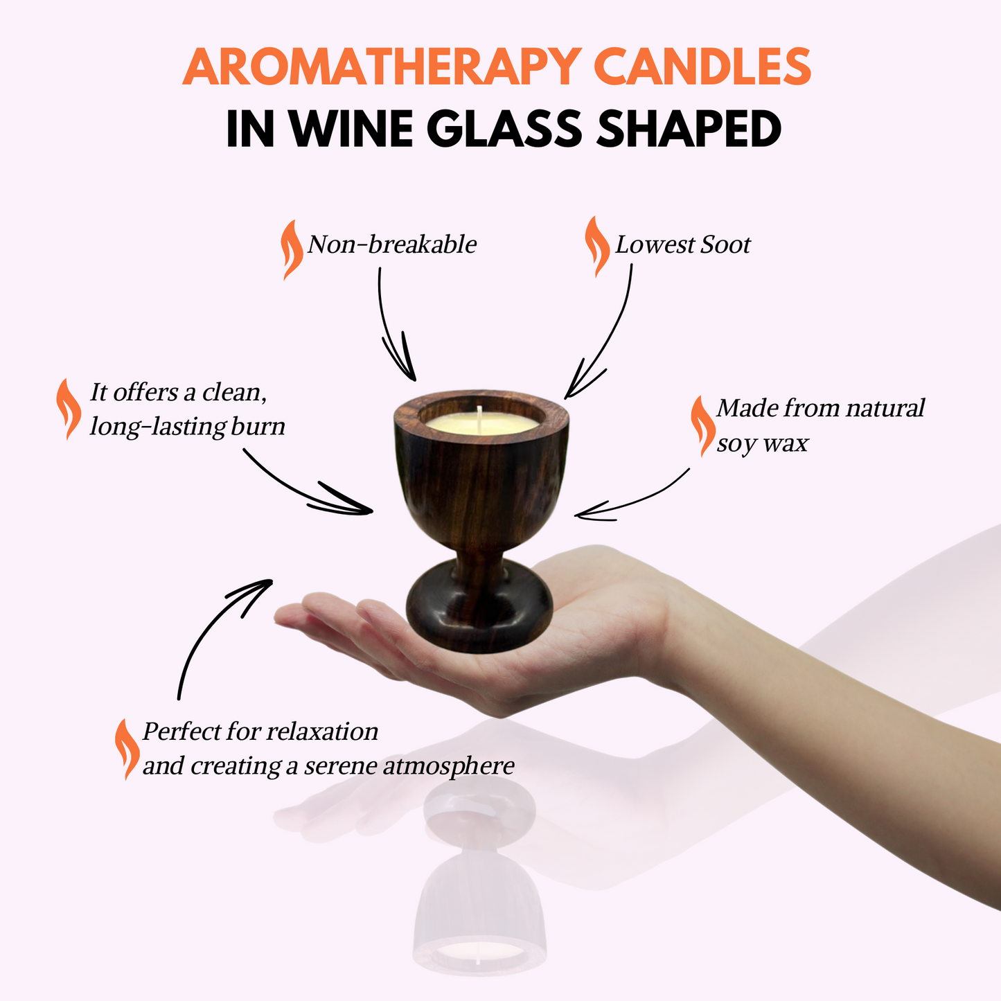 Antique Wooden Premium Aromatherapy Candles in Wine Glass Shaped