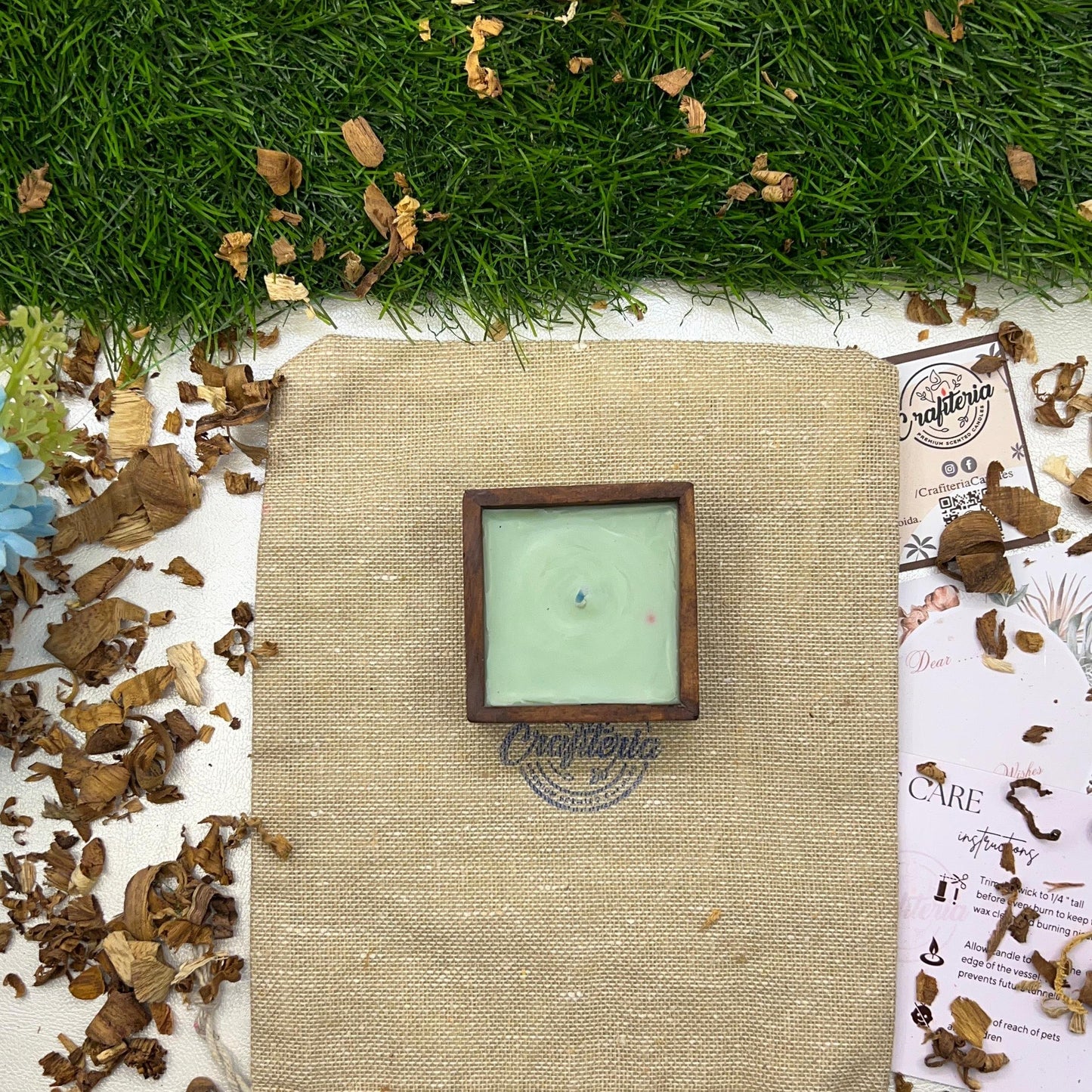 Best Aromatherapy Candle Handcrafted in Square Shape - Sheesham Wood