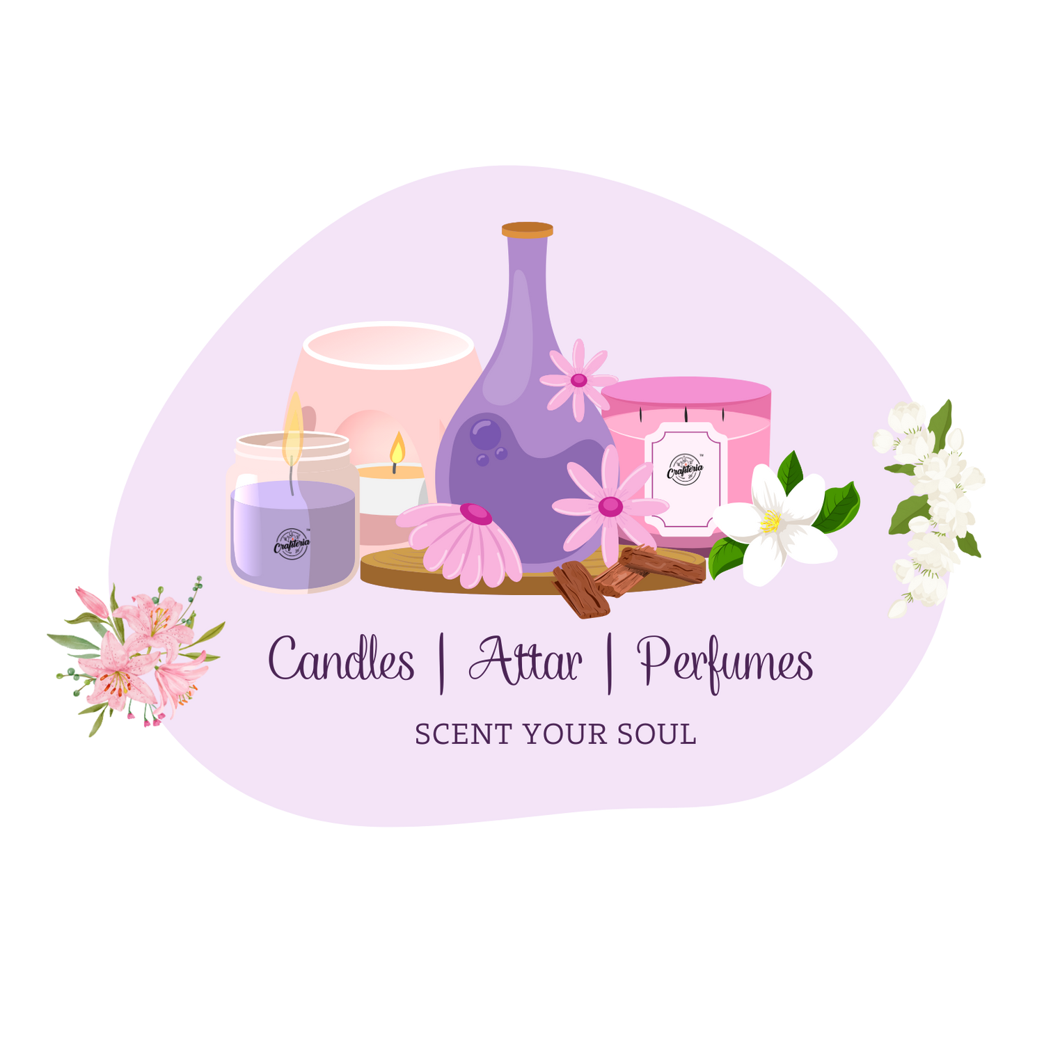Candle, attar, perfume and gift hamper