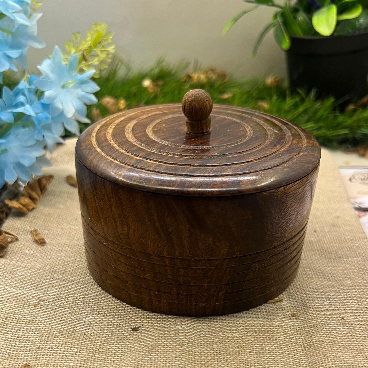 Premium Soy Wax Scented Candle in Handcrafted Wooden Container