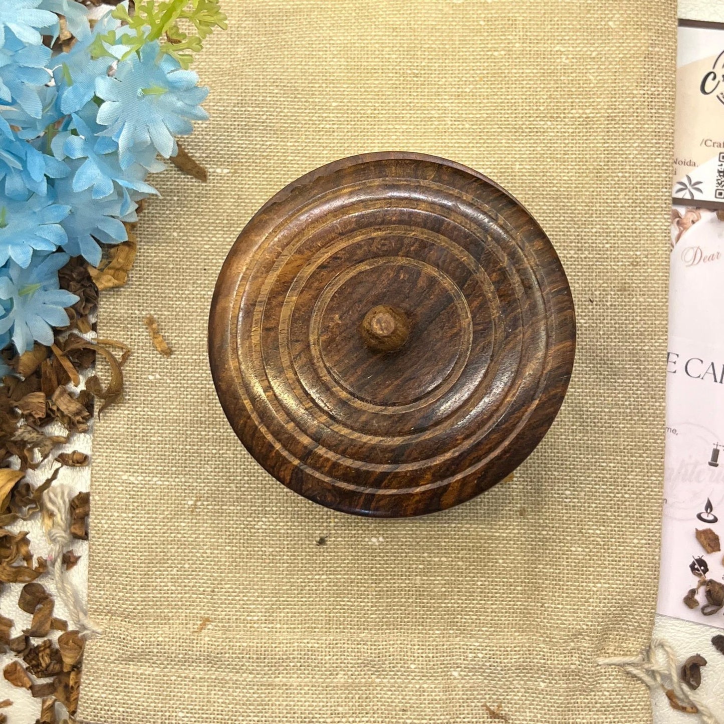 Premium Soy Wax Scented Candle in Handcrafted Wooden Container