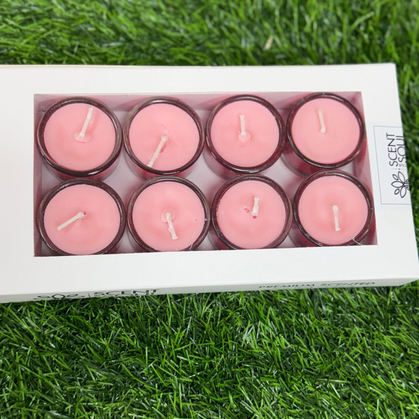 Premium Diwali Wax Glass Candle Round – Pack of 8 (First Crush) for Festive Décor