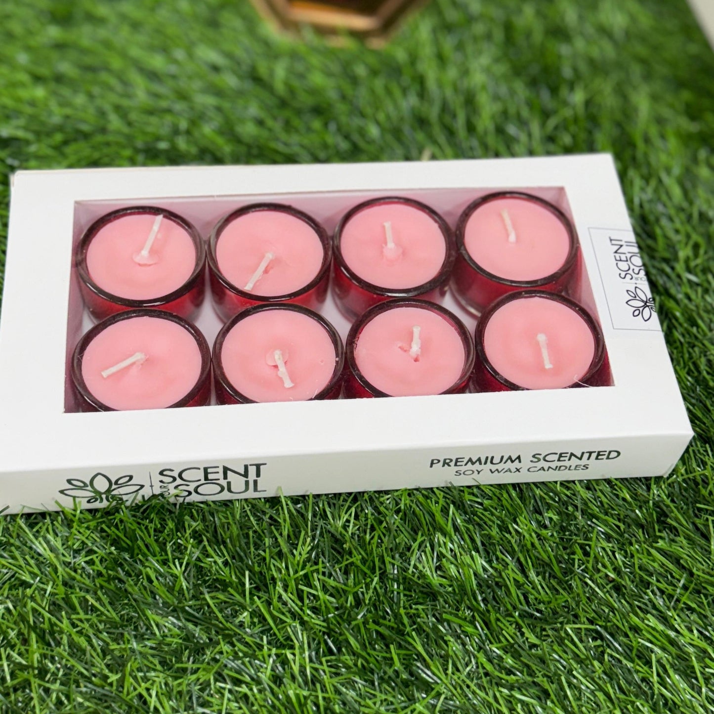 Premium Diwali Wax Glass Candle Round – Pack of 8 (First Crush) for Festive Décor