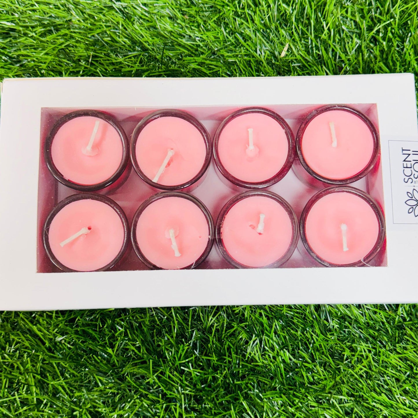 Premium Diwali Wax Glass Candle Round – Pack of 8 (First Crush) for Festive Décor