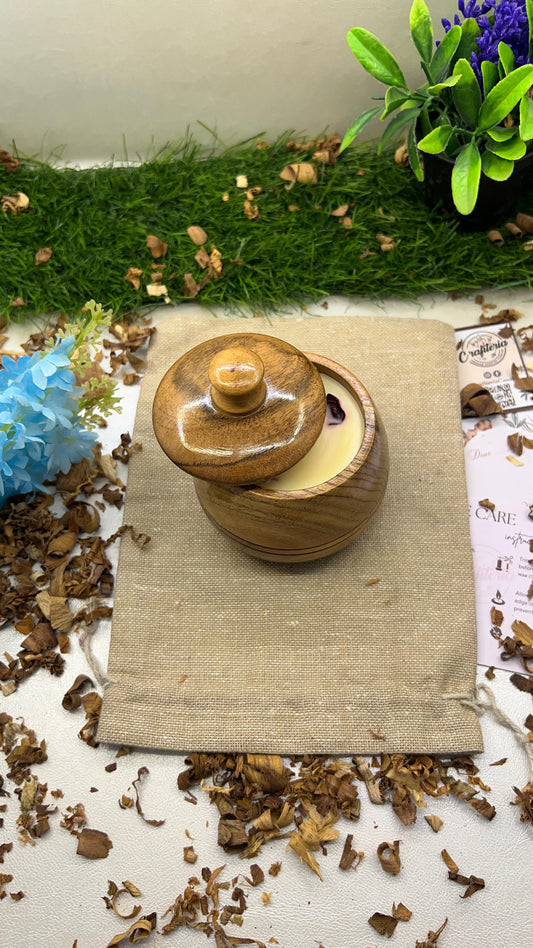 Acacia Wood Premium Fragrance Candle Exterior Shine is Melamine Coating - Crafiteria