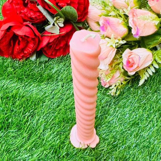 Designer Soy Wax Pink Pillar Spiral Candle for Home Decor