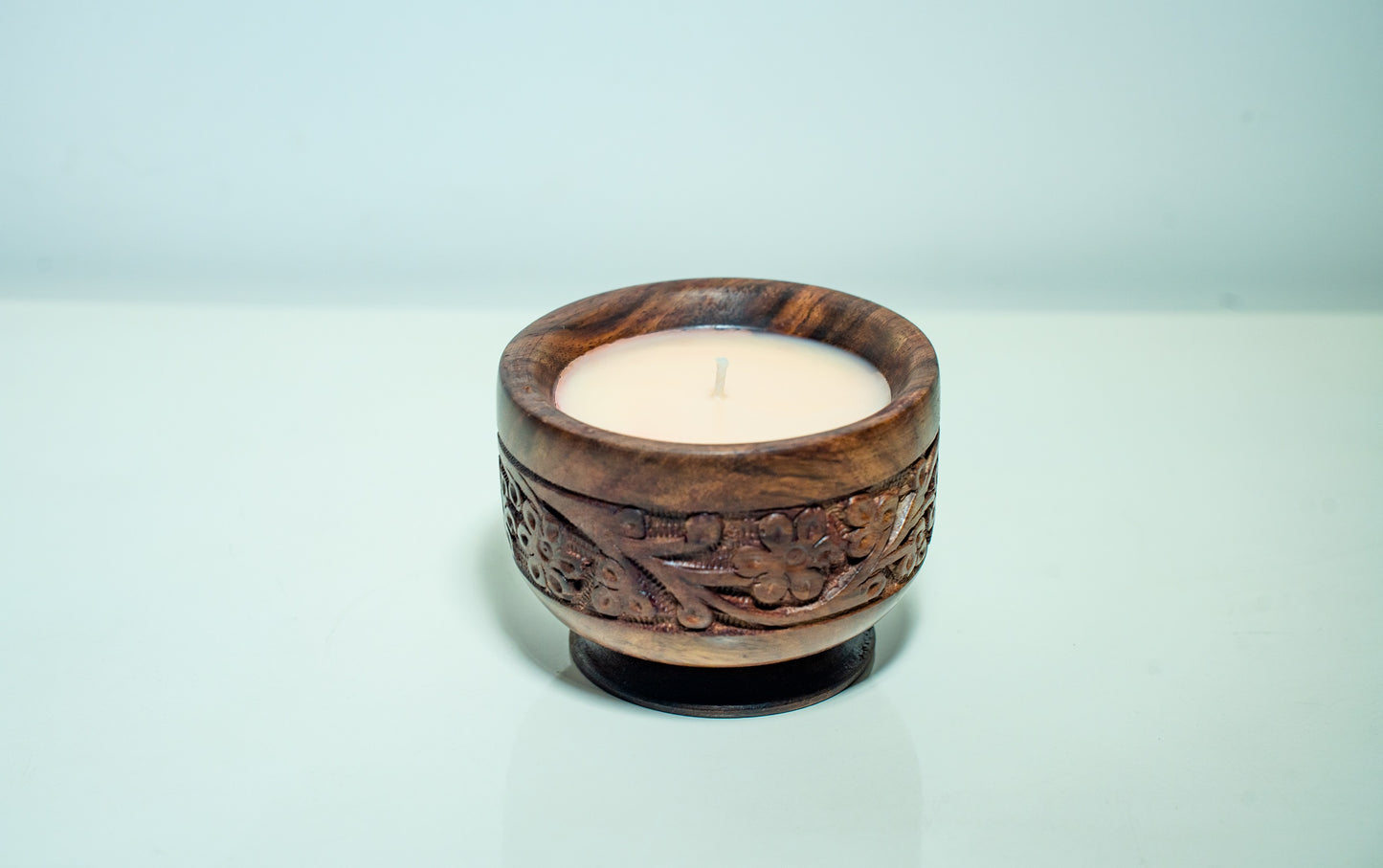 Soy Wax Candle in Handcrafted High Rise Wooden Container - CrafiteriaCandles
