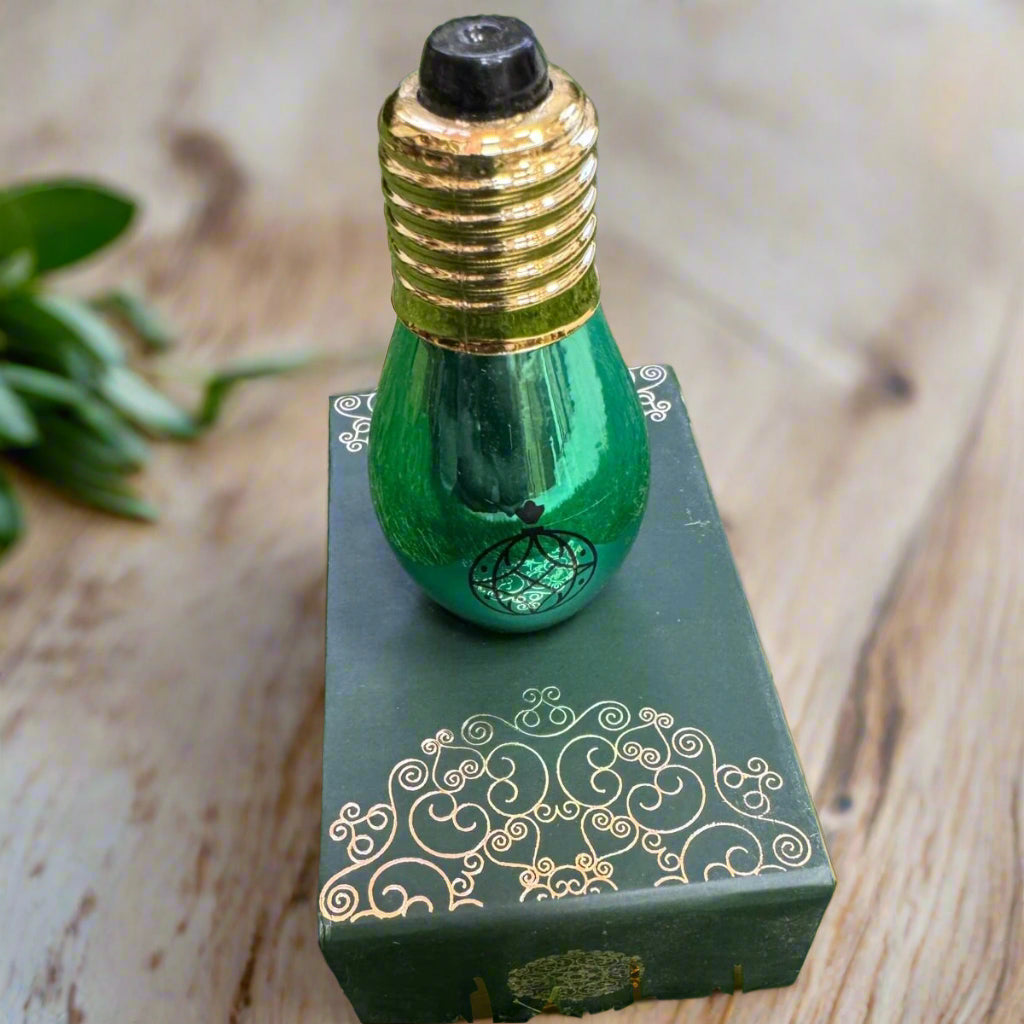 Roll-on Attar Perfume in Bulb-Shaped Antique and Fancy Bottle in Green