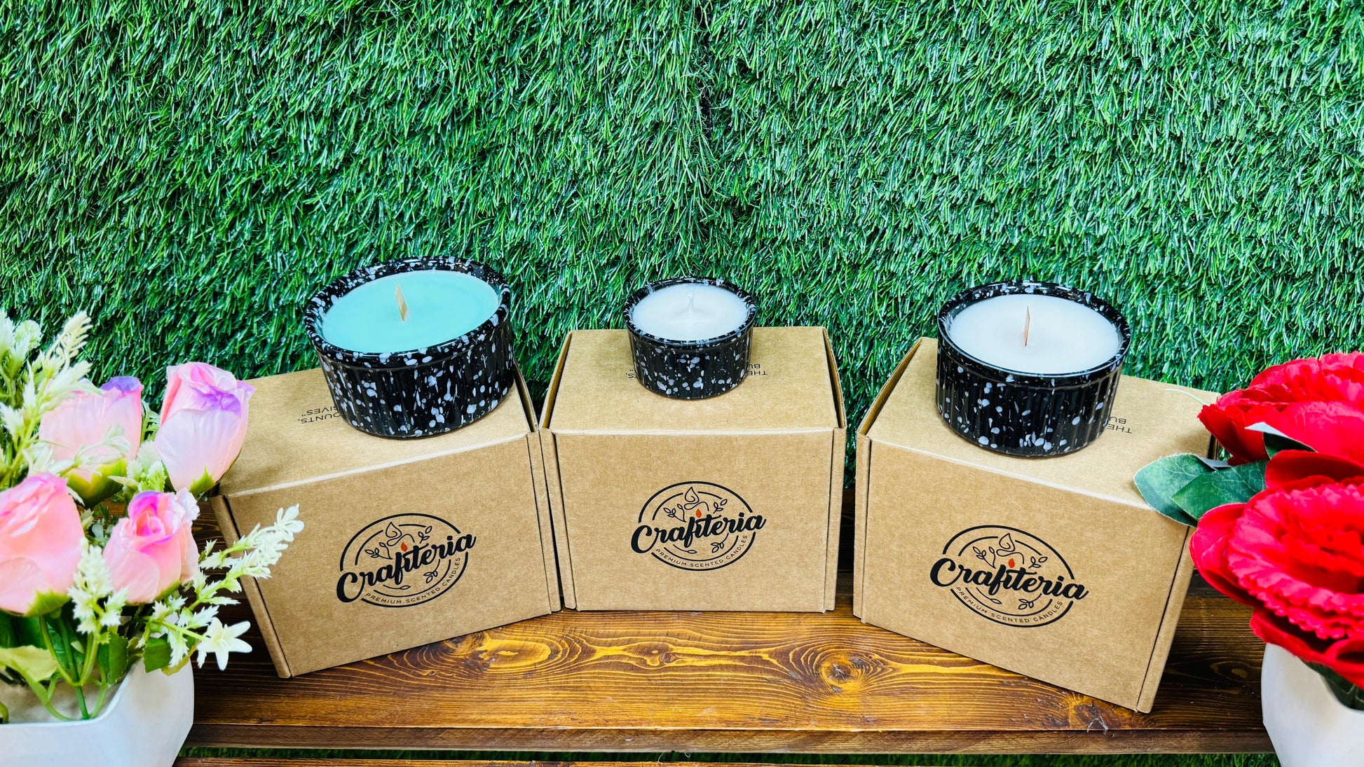 Soy Wax Scented Candles Combo Pack in Ceramic Pot 