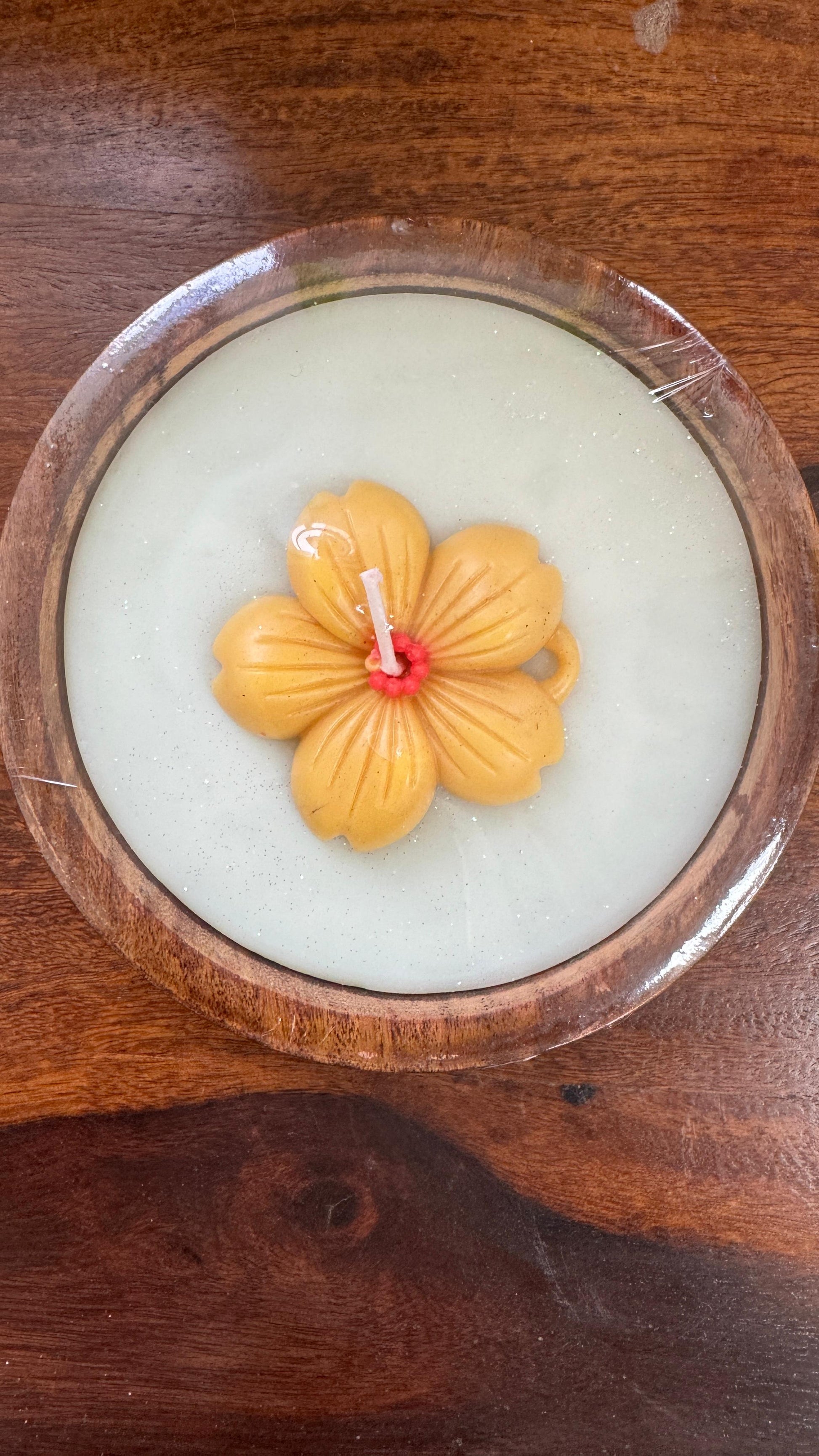 Soy Wax Scented Candle with a Flower Candle at the Top for Home Decor, Gifting, Bathroom, Candle Light Dinner 