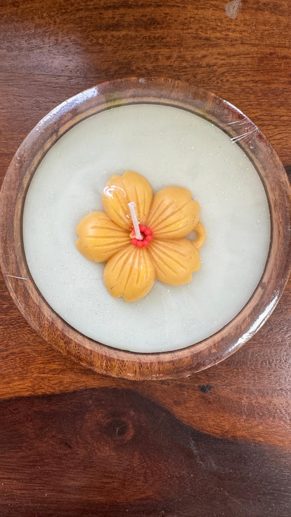 Soy Wax Scented Candle with a Flower Candle at the Top for Home Decor, Gifting, Bathroom, Candle Light Dinner 
