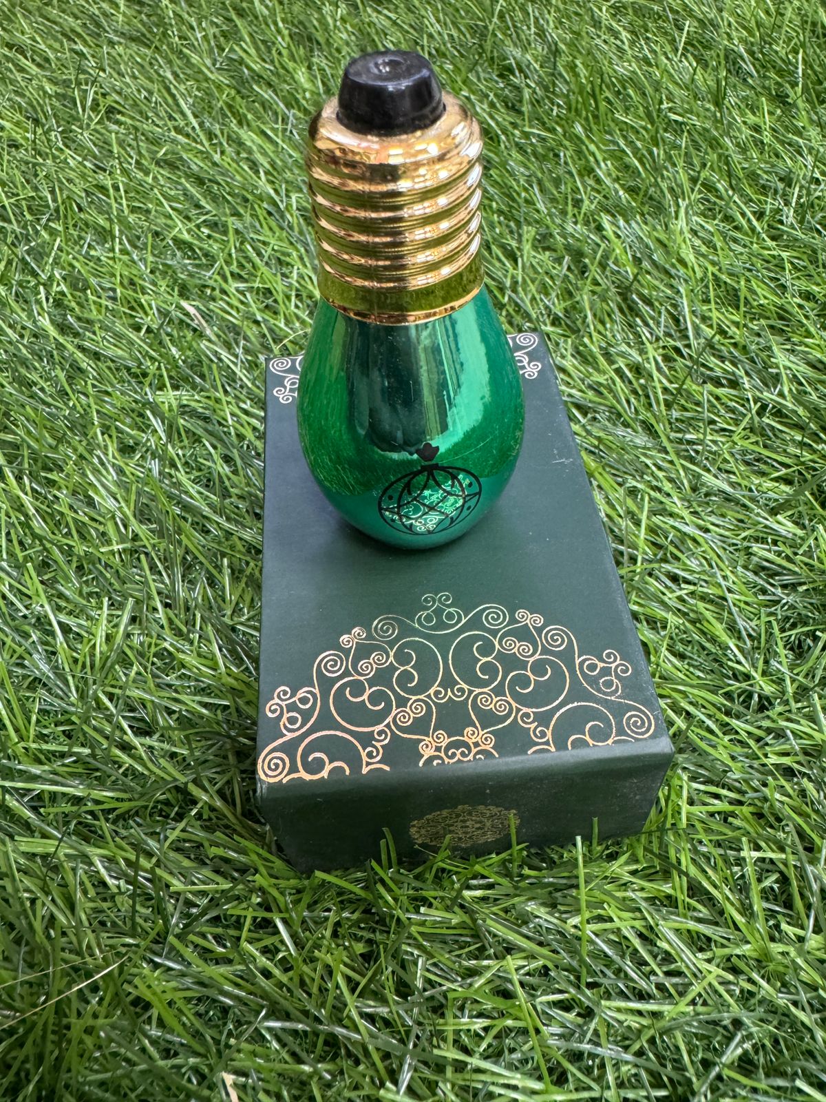 Attar Bulb-Shaped Antique and Fancy Bottle in Green