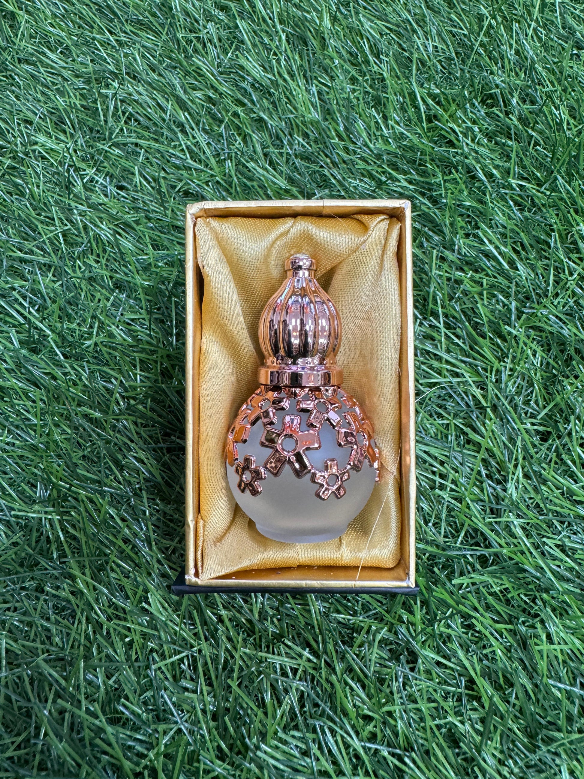 Roll On Attar Vintage Matte Bottle with Rose Gold Work