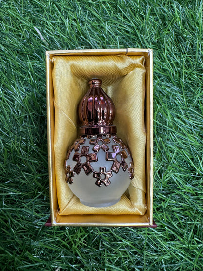 Roll On Attar in Vintage Matt Finished Bottle with Brown Color Work 