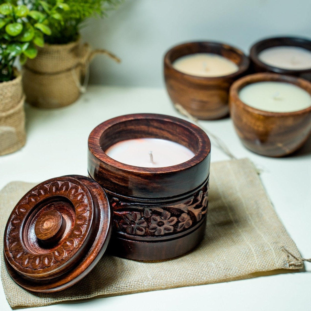 Soy Wax Wooden Jar Candle 