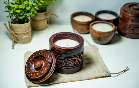 Soy Wax Wooden Jar Candle 