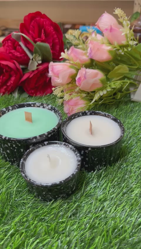 Soy Wax Scented Candles Combo Pack in Ceramic Pot 