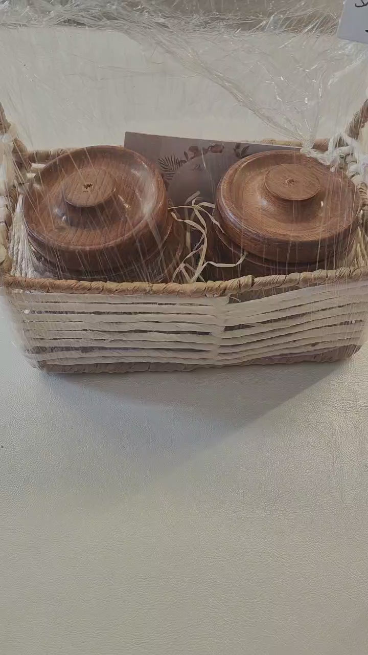 Handicraft Soy Wax Scented Candle in Wooden Container Pack of 2